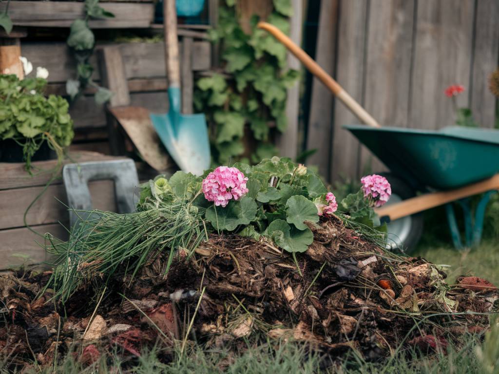 Compost et géranium : astuces pour des fleurs éclatantes et un sol nourri